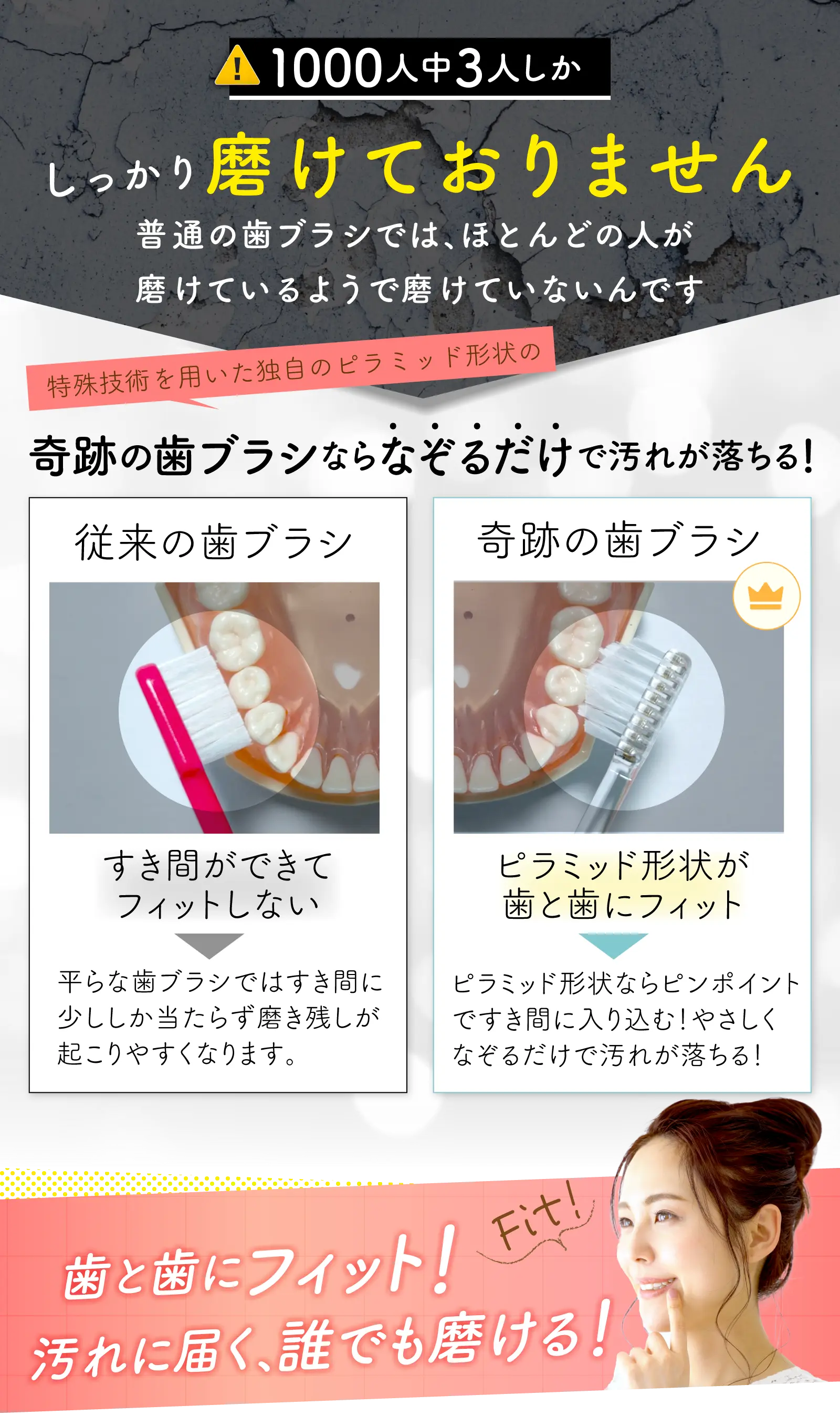 1000人に3人しか磨けておりません