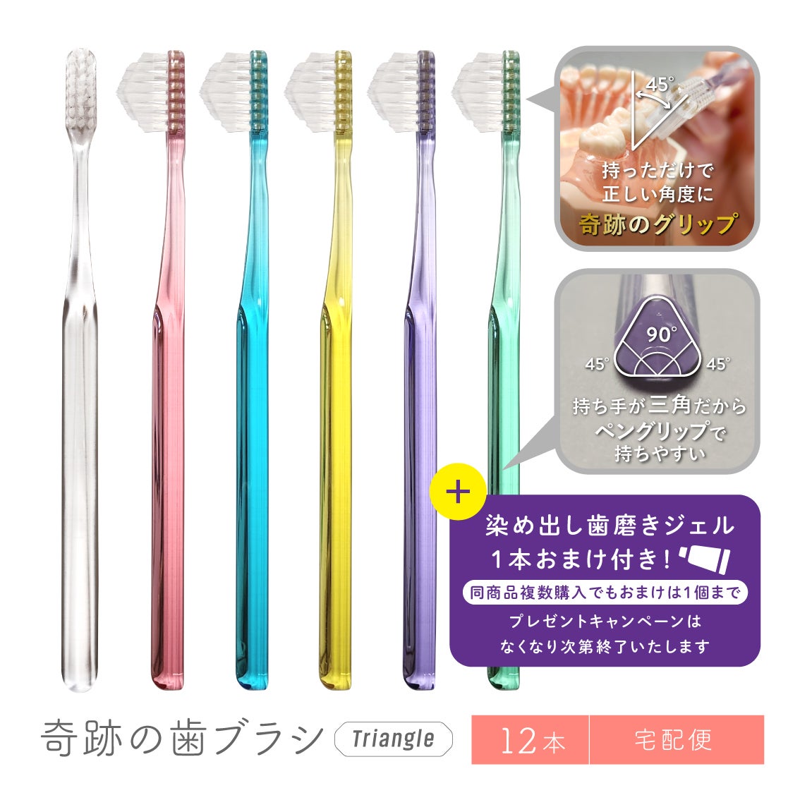 奇跡の歯ブラシ〈トライアングル〉12本【宅配便】 | ［公式］奇跡の